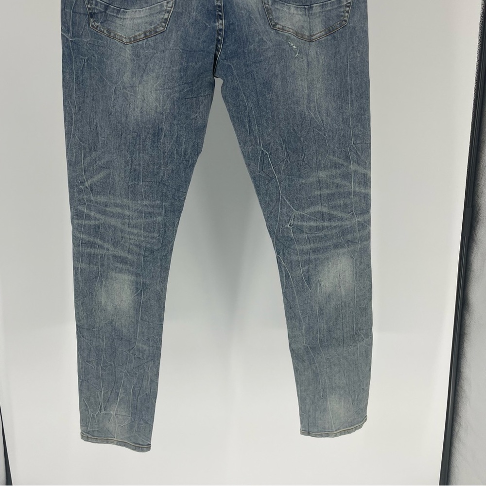STRIVERS ROW NWT MEN’S SUGAR MAPLE DISTRESSED BLUE DENIM JEANS 40 - Picture 9 of 16
